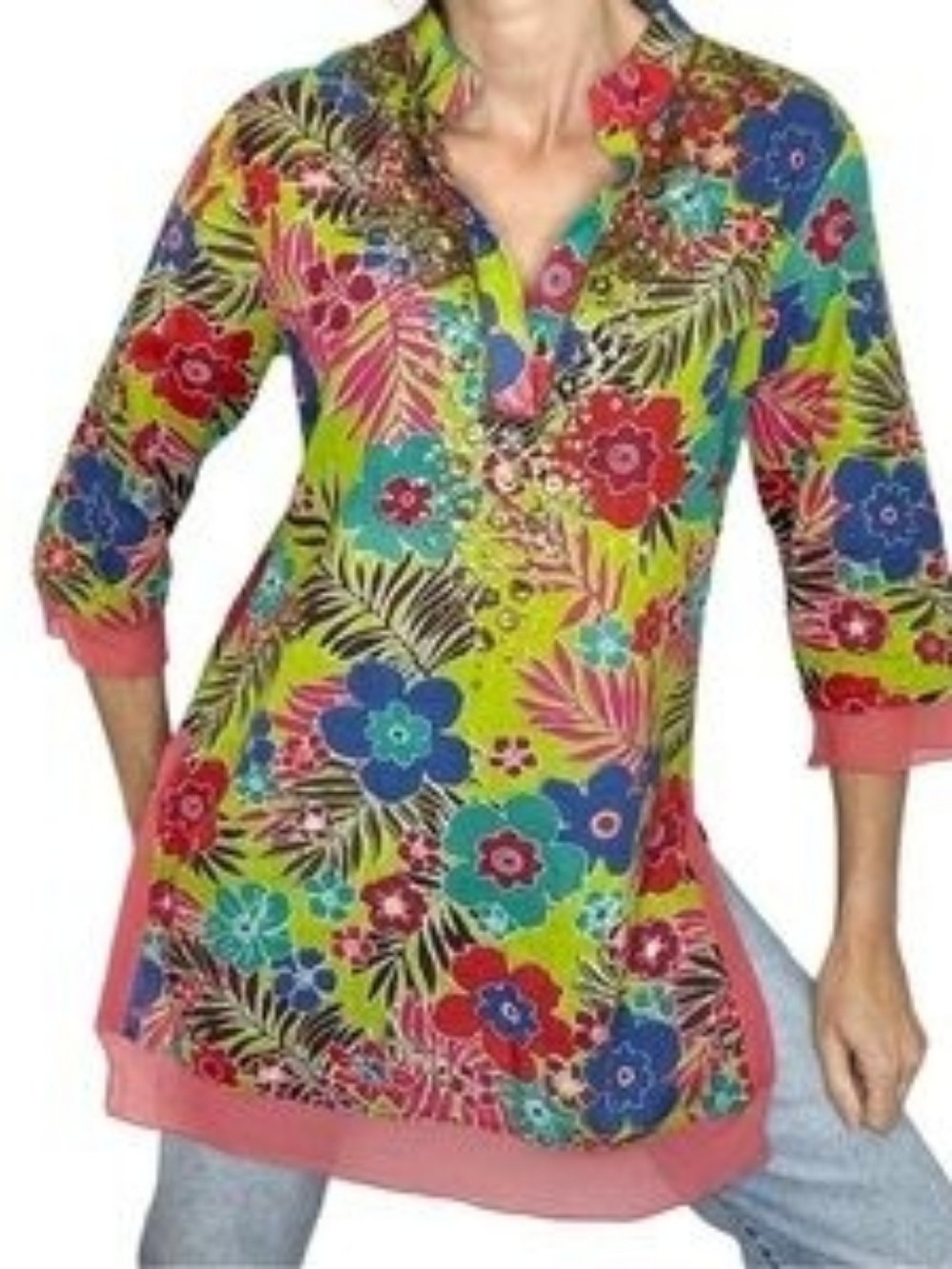 Holt Renfrew floral print tunic Top Size Small
